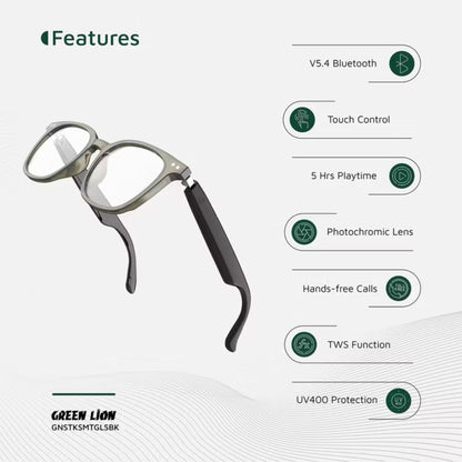 Green Lion Stockholm Smart Glasses – Black