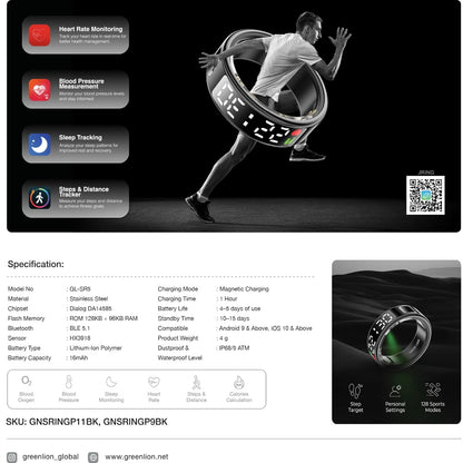 Green Lion Smart Health Tracker Ring
