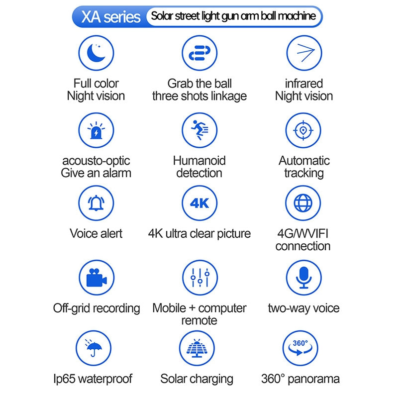 4K Triple-Lens Solar Security Light Camera