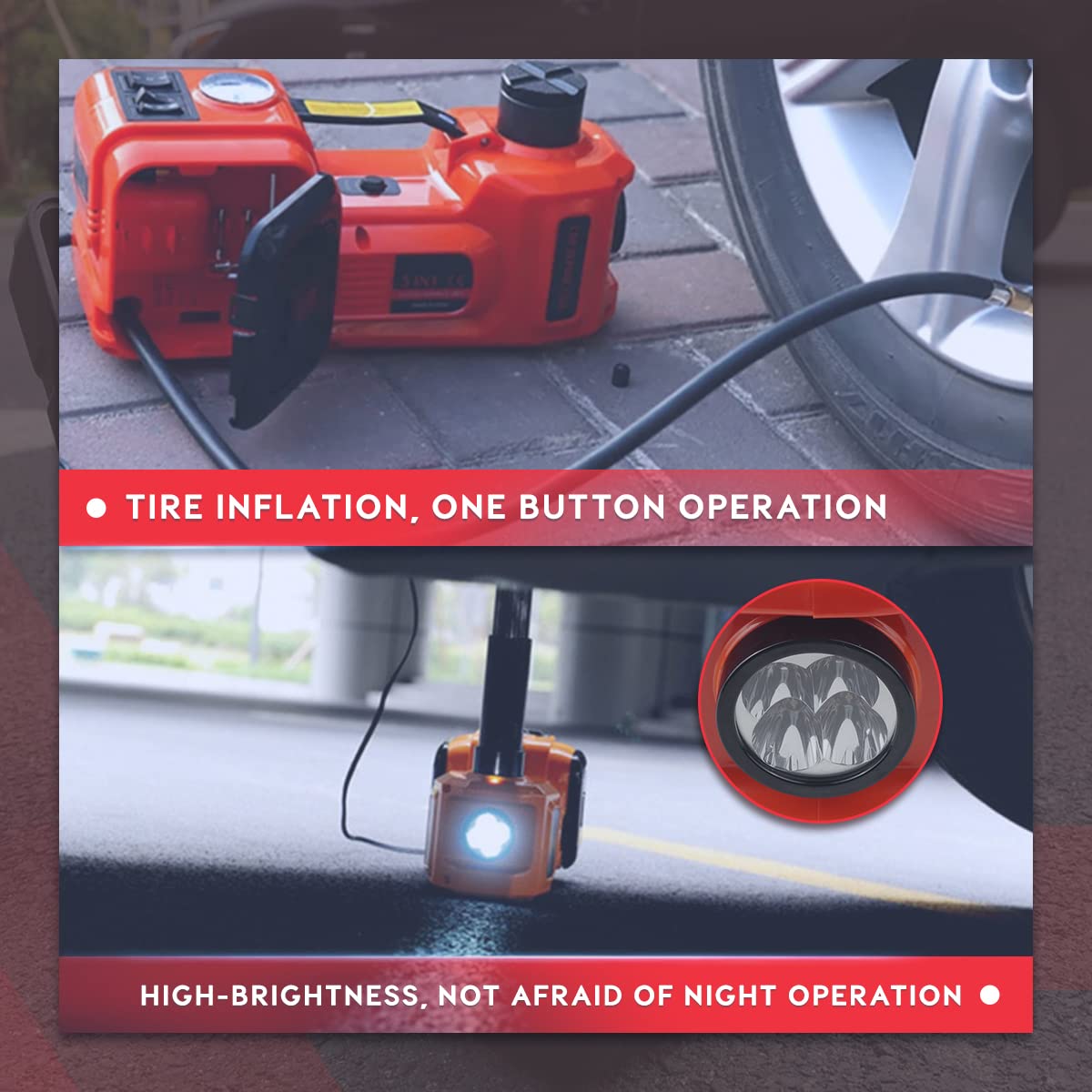 Electric Car Jack Kit 5-Ton — 12V Hydraulic Roadside Emergency Tool